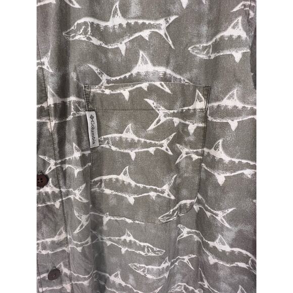 Columbia Men's Casual Button Down Shirt - Brown and White - Picture 3 of 6